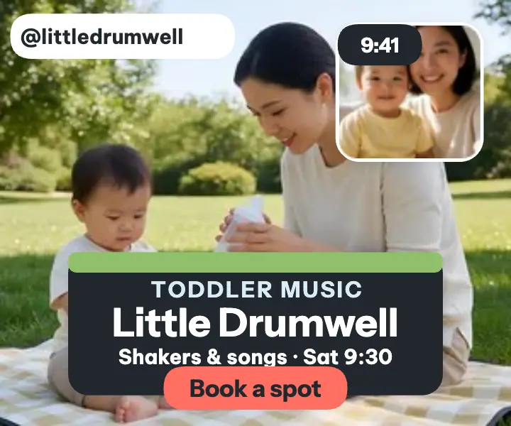 Little Drumwell toddler music class ad template