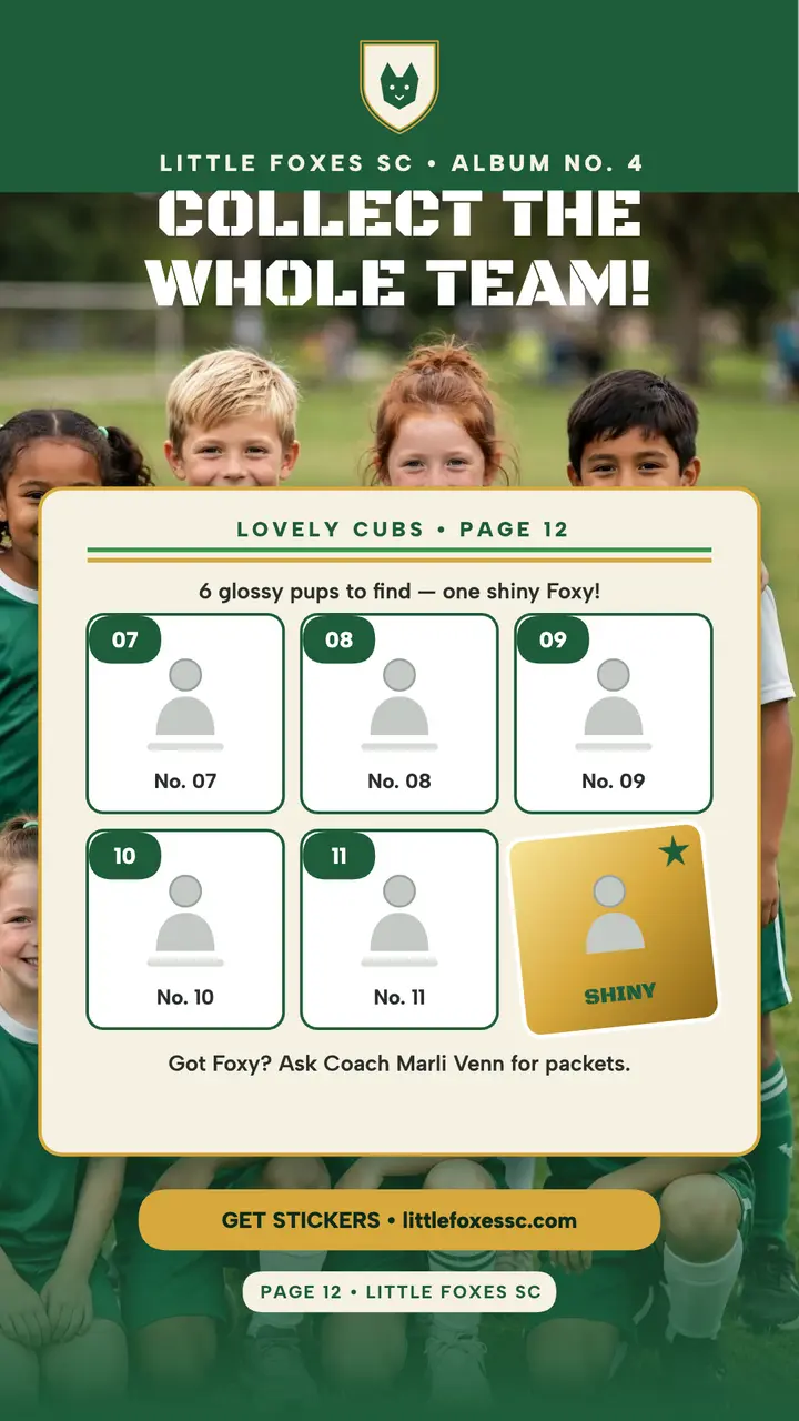Little Foxes sticker album team story template