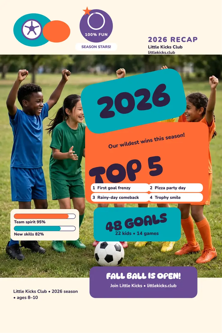 Little Kicks Club 2026 recap template