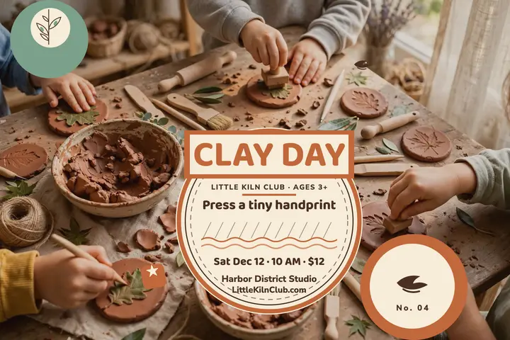 Little Kiln Club ornament morning postcard template