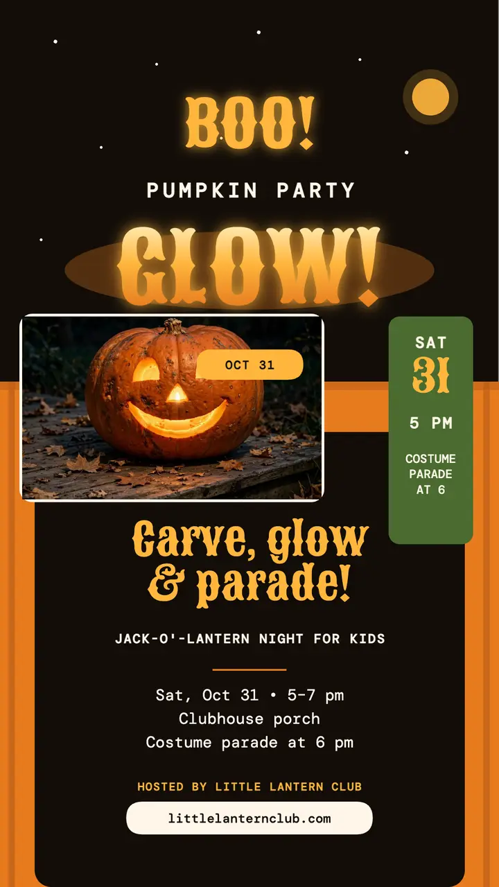 Little Lantern pumpkin party story template