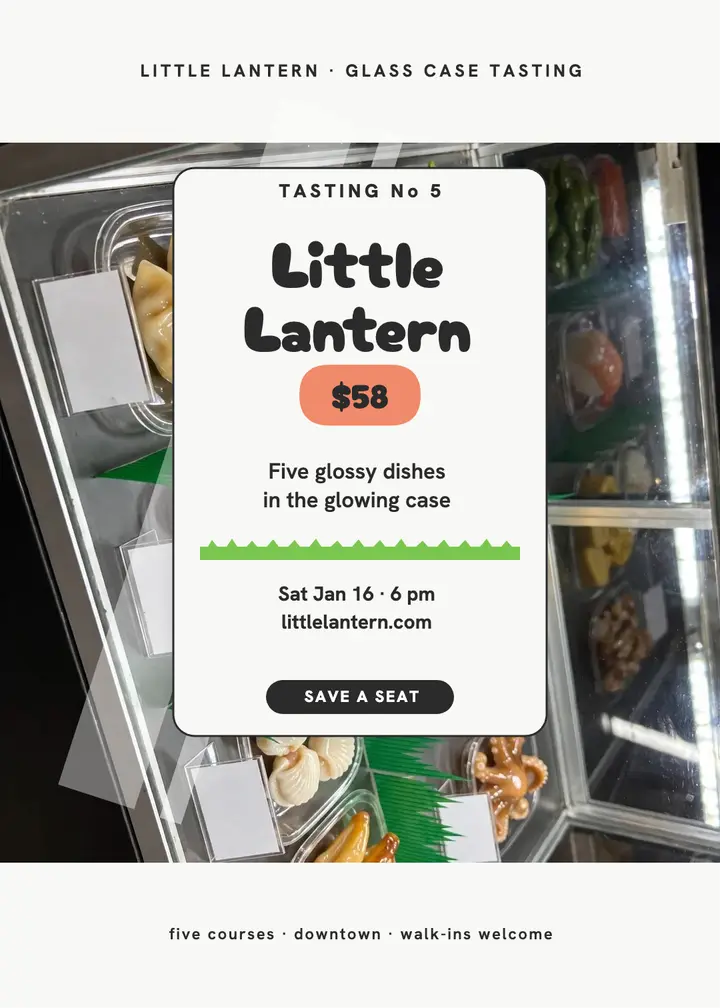 Little Lantern tasting invitation, plastic food template