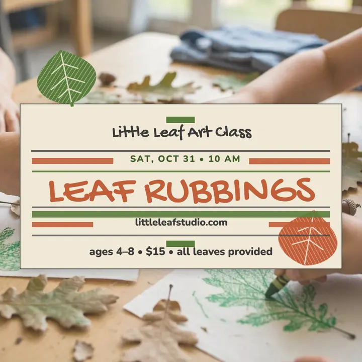 Little Leaf leaf rubbing art class post: leaf rubbing art class post template