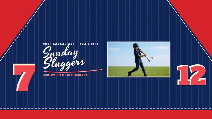 Sunday Sluggers youth baseball banner template