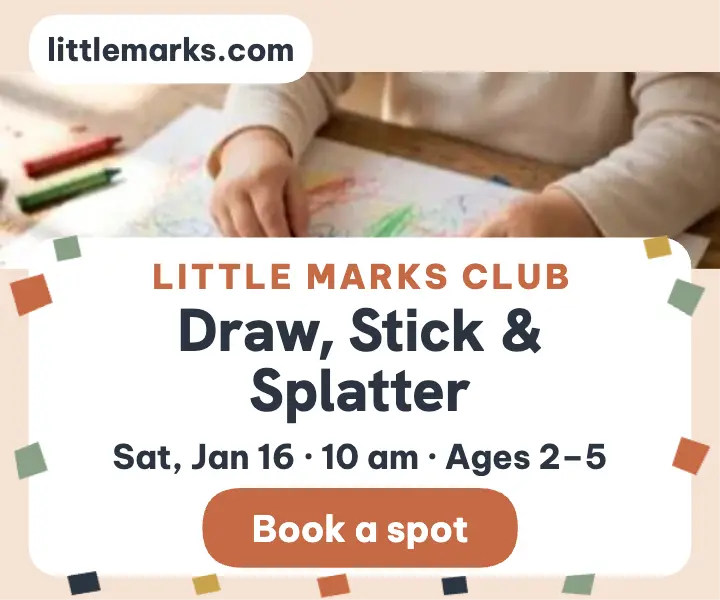 Little Marks weekend art playgroup ad template