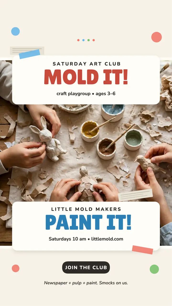 Little Mold Makers craft playgroup story template