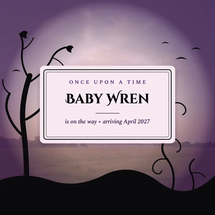 Baby Wren cut-paper announcement post template
