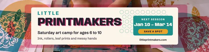 Little Printmakers kids art class banner template