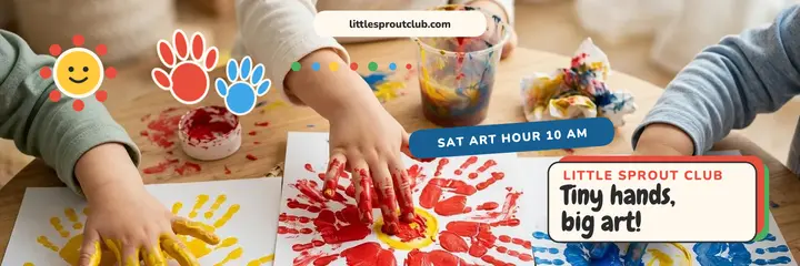 Little Sprout Club playgroup handprint header: playgroup header template