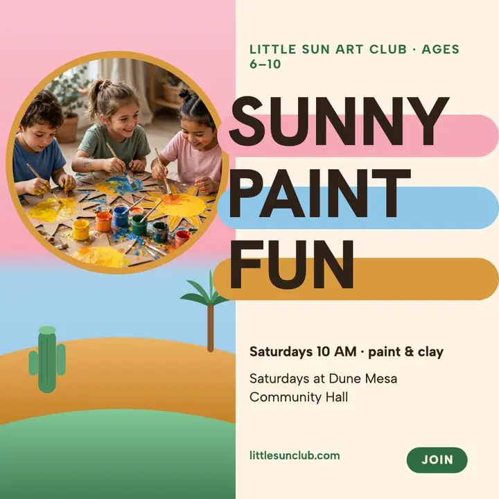Little Sun weekend art club post template