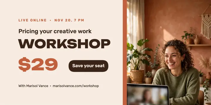 Live online workshop terracotta X post template
