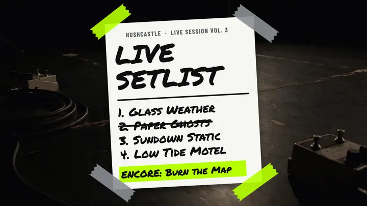 Hushcastle live session setlist thumbnail template