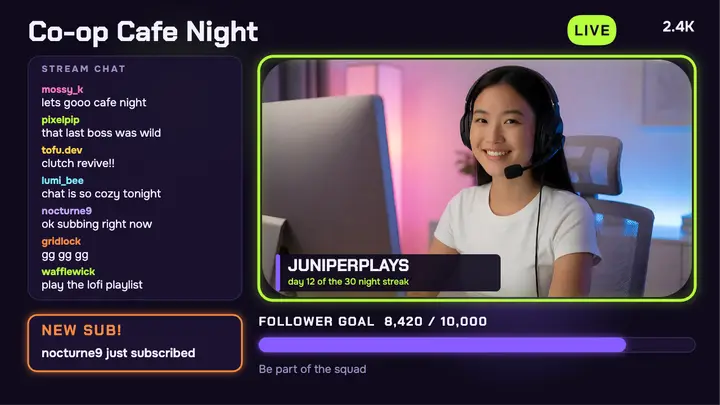 Livestream overlay thumbnail template