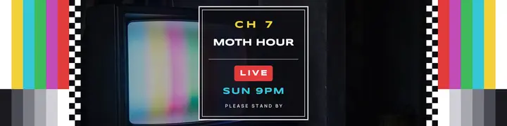 Moth Hour weekly livestream test card banner template