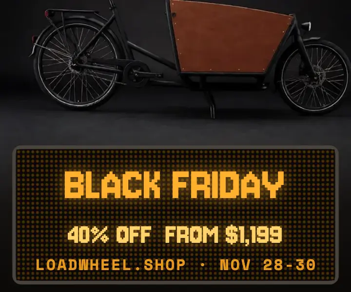 Loadwheel Black Friday cargo bike LED board ad template