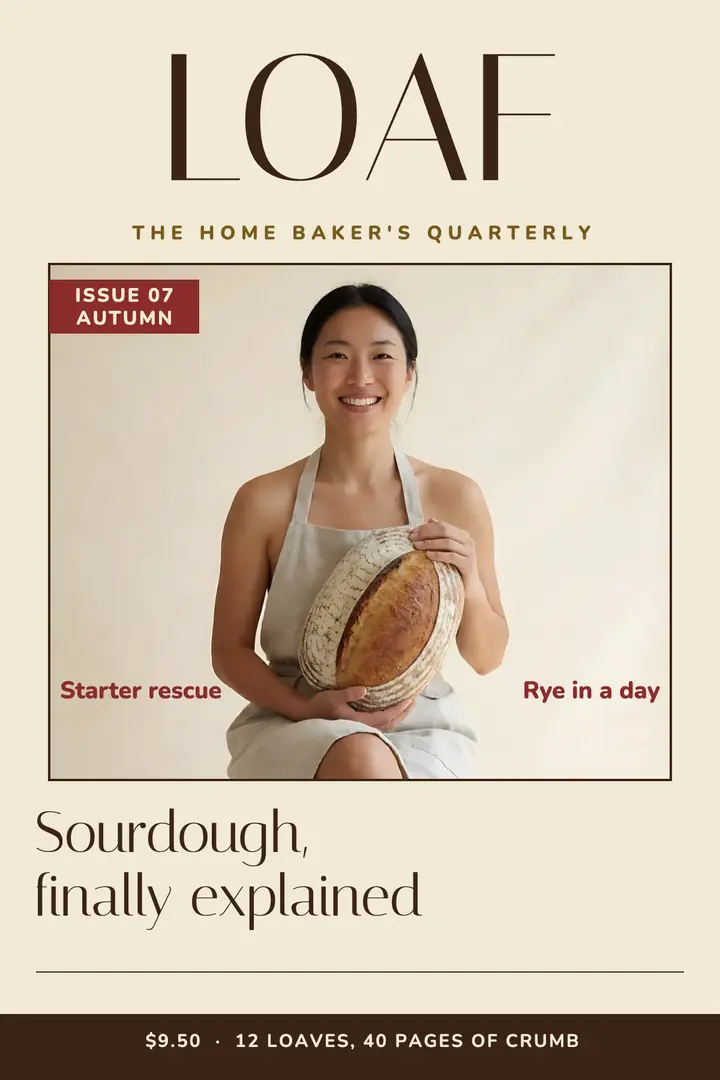 Home baker magazine cover poster, cover star template