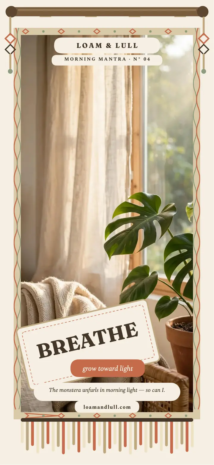 Loam and Lull macrame morning wallpaper: affirmation wallpaper template