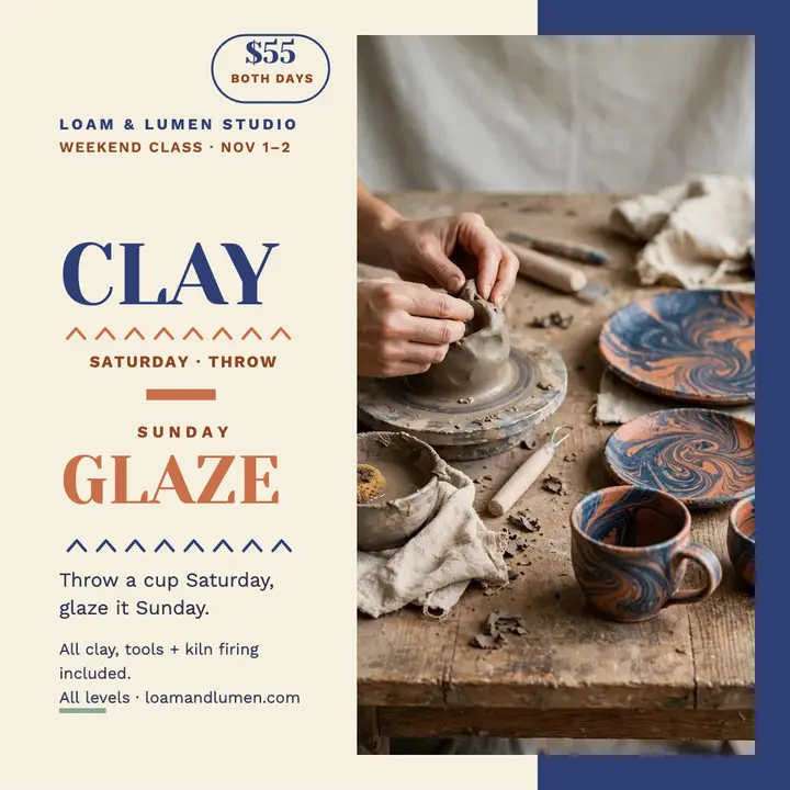 Loam and Lumen weekend clay class post template