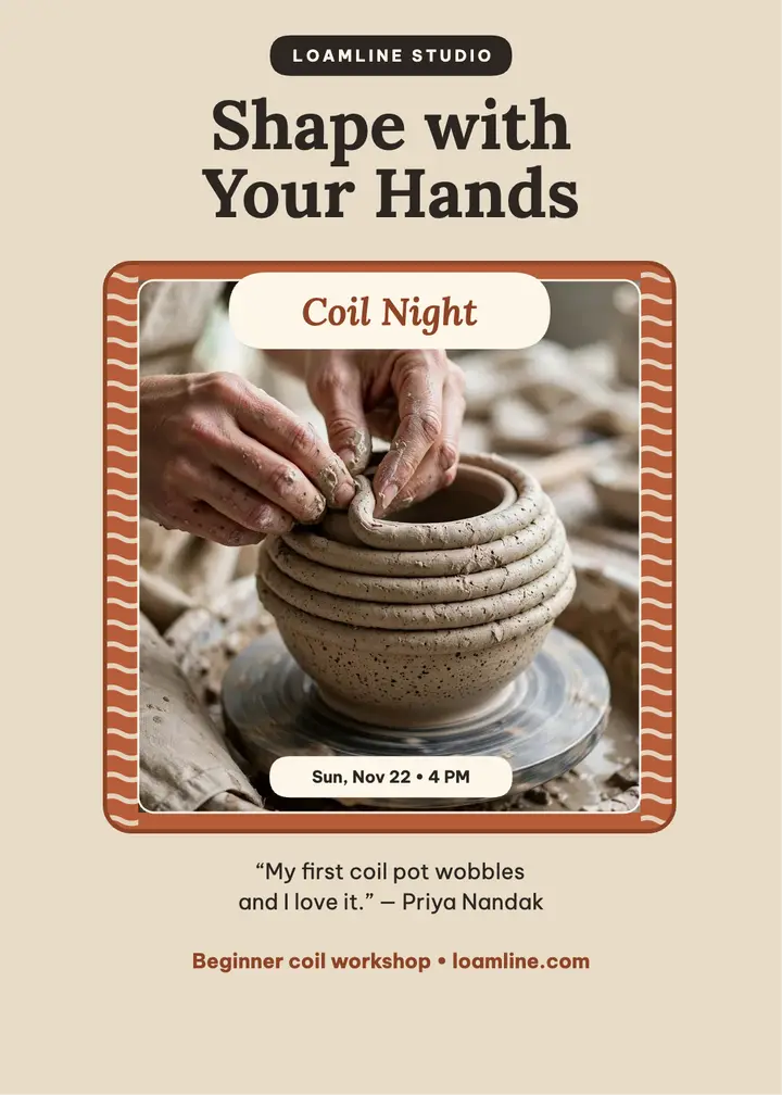 Loamline coil workshop invite with review template