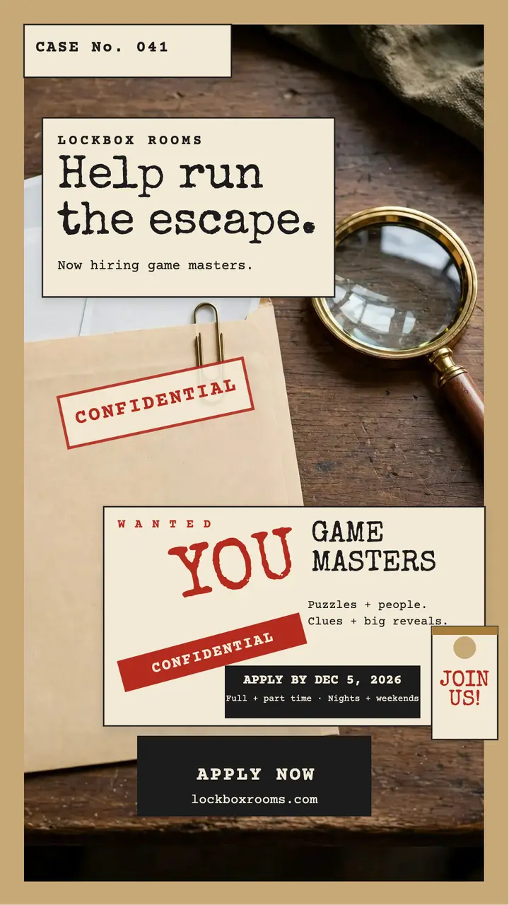 Lockbox Rooms dossier hiring story template