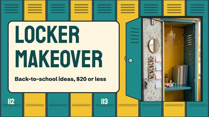 Locker tour back-to-school thumbnail template