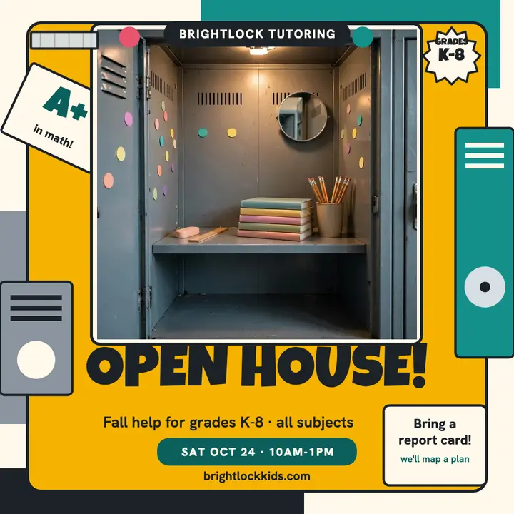 Brightlock tutoring open house locker post template
