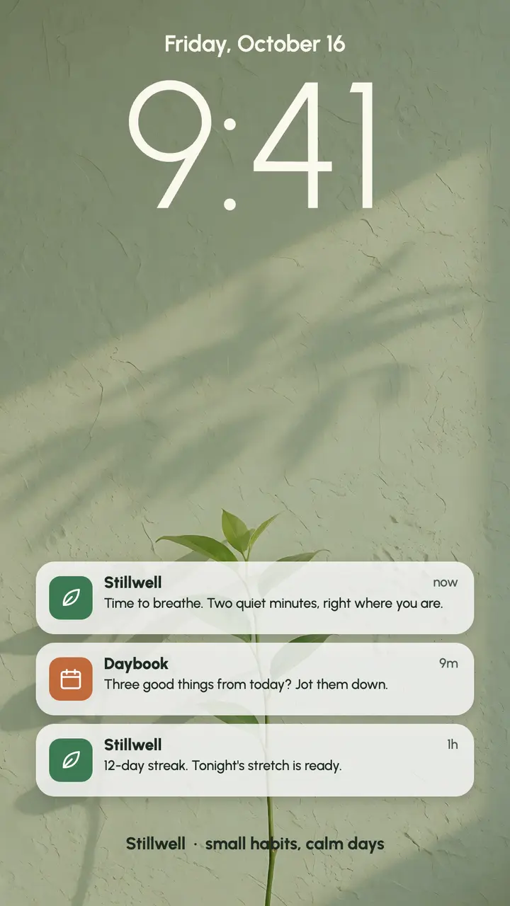 Stillwell habit app lock-screen story template