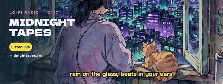 Midnight Tapes lo-fi radio cover template