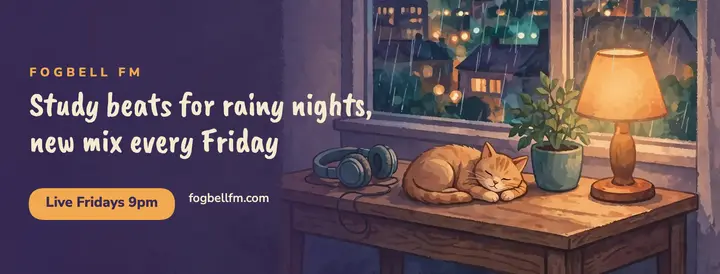 Lo-fi study beats live stream cover, rainy room template