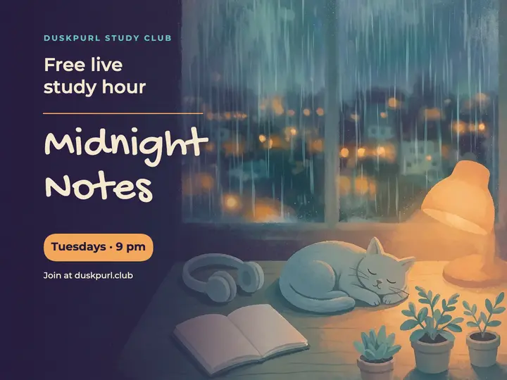 Midnight Notes free live study hour slide template