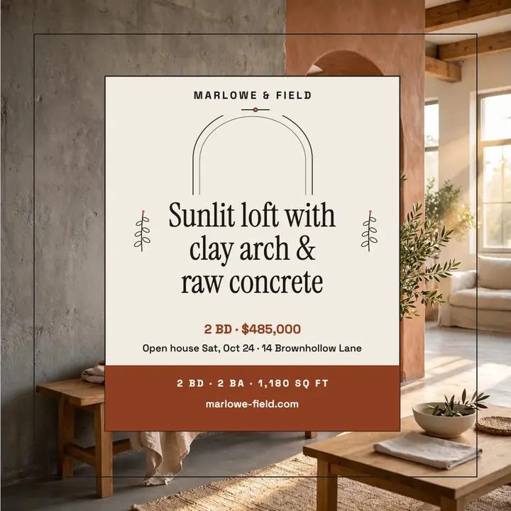 Marlowe and Field sunlit loft listing template