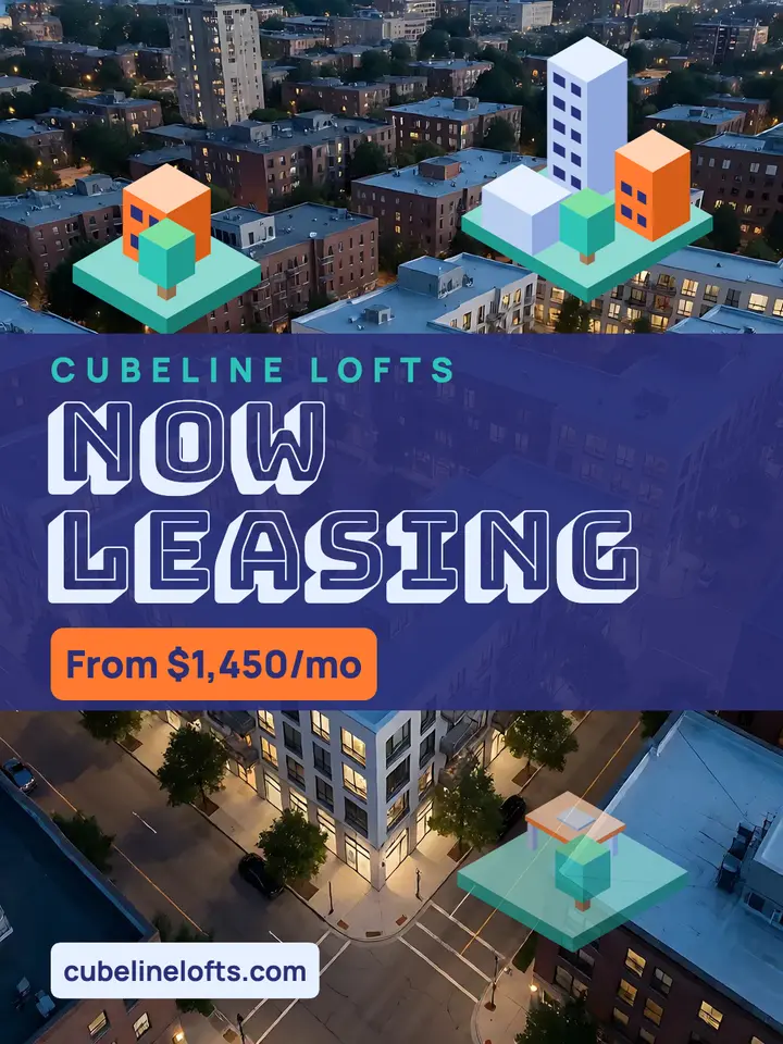 Cubeline Lofts now leasing isometric post template