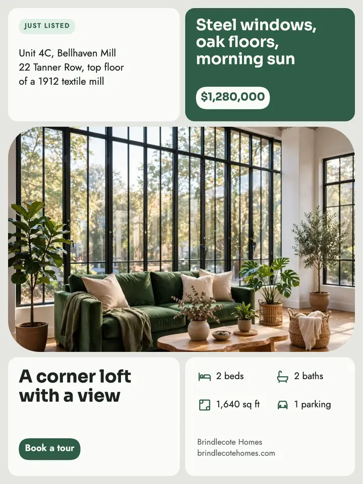 Bellhaven Mill loft listing bento template
