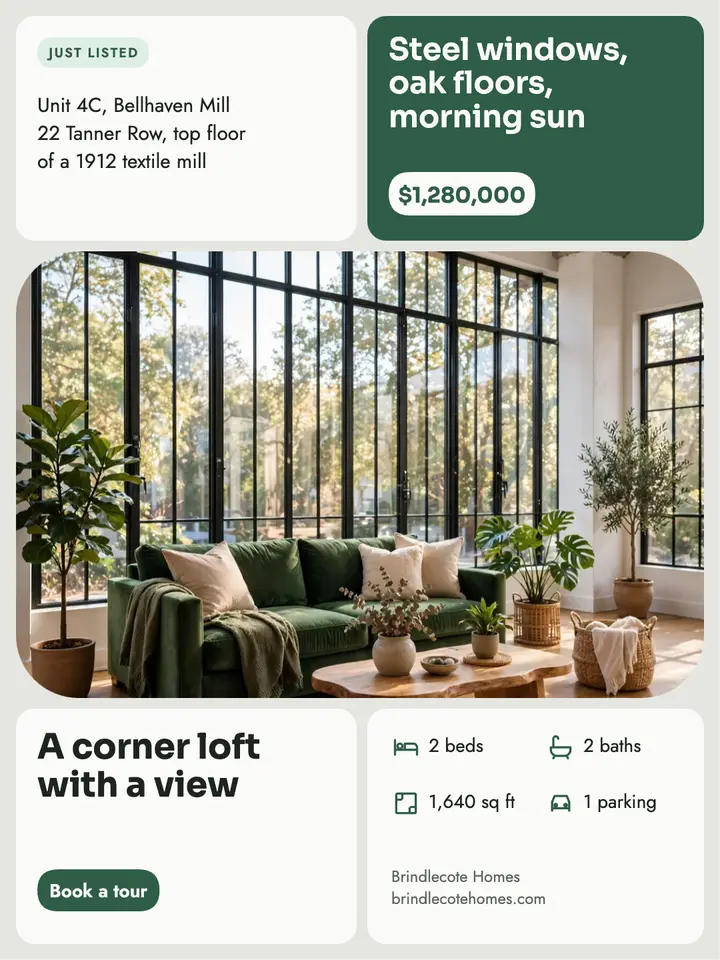 Bellhaven Mill loft listing bento template