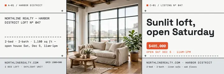 Northline sunlit loft grid header template