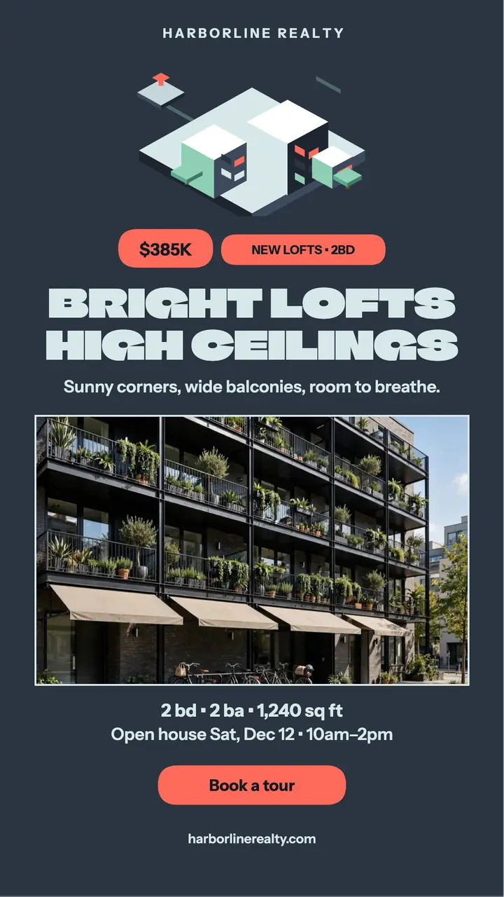 Harborline lofts isometric story template