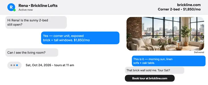 Brickline Lofts text thread voucher template