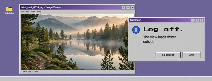 Log off lake trail quote cover template