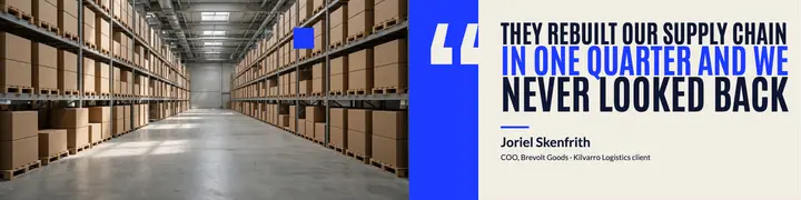 Logistics consultancy client testimonial LinkedIn banner template