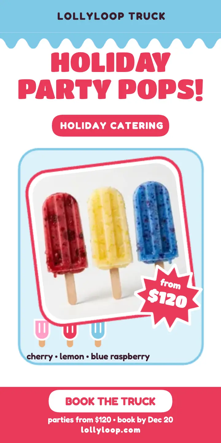 Lollyloop holiday truck catering ad template