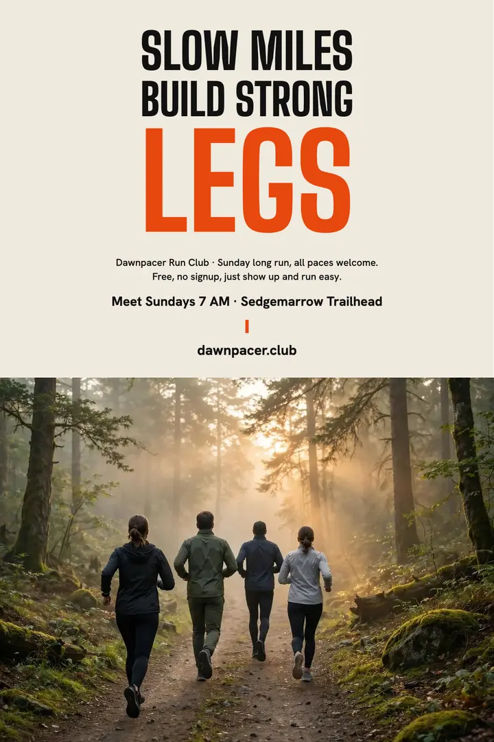 Dawnpacer Sunday long-run club poster template