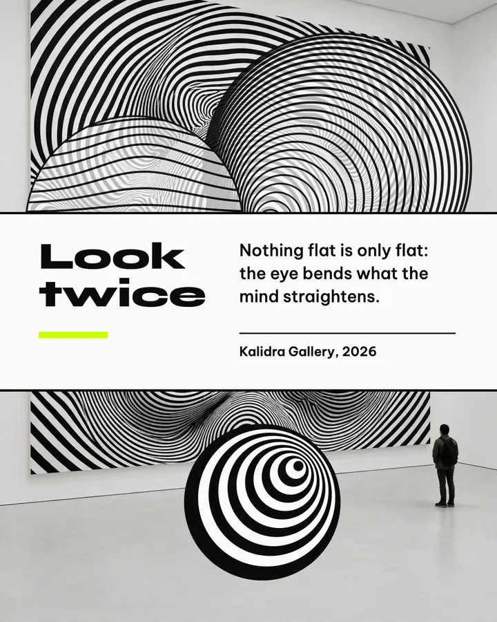 Look twice op art quote card template