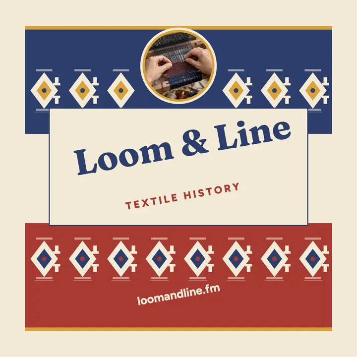 Loom and Line ikat podcast cover: textile history podcast cover template