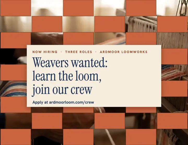Ardmoor Loomworks hiring flyer, photo weave: weaver hiring flyer template