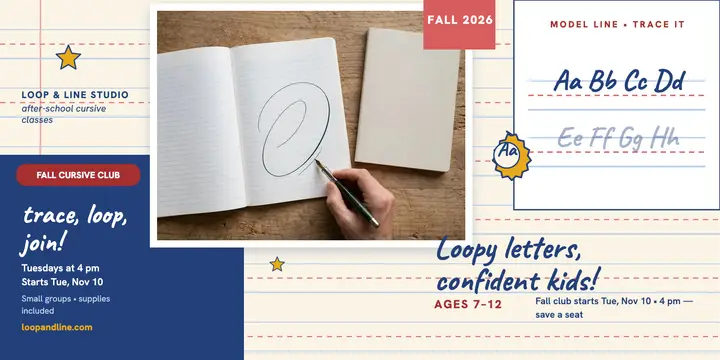 Loop and Line cursive class x-post template