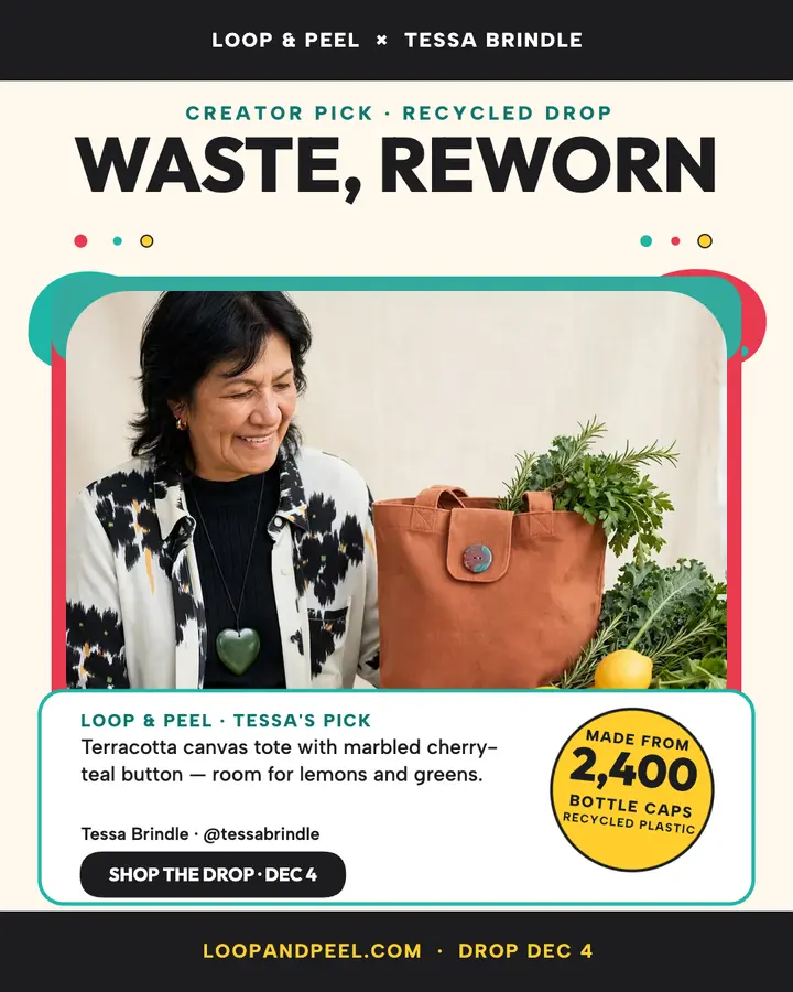 Loop and Peel recycled tote creator post template