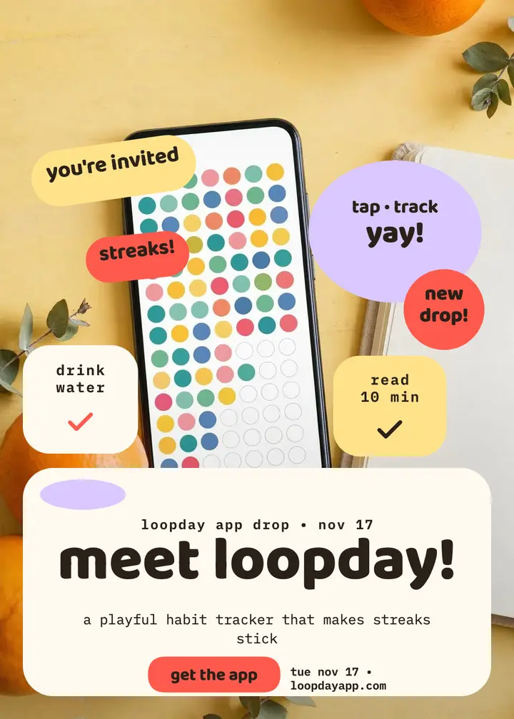 Loopday habit tracker drop invite template