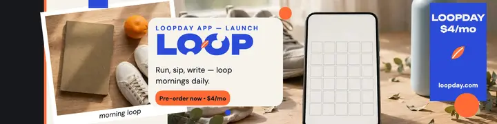 Loopday morning routine app launch banner template