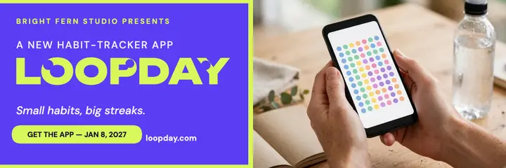 Loopday habit tracker app launch header: app launch header template