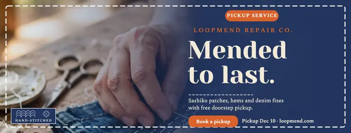 Loopmend mending service cover template